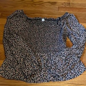 Floral Peplum Long Sleeve Top